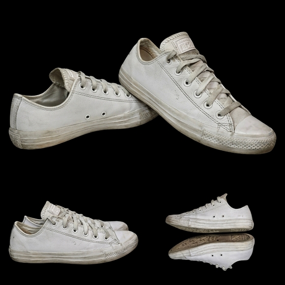Converse Chuck‎ Taylor All Star Ox Leather White Men’s Size 7 Shoes Low Tops - Picture 1 of 10